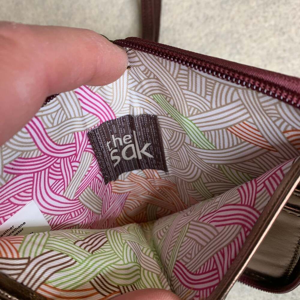 The Sak Leather Smartphone Wristlet Wallet with Pheasant Feather Motif - Picture 4 of 5